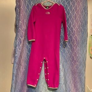 North Face baby one piece fleece suit.